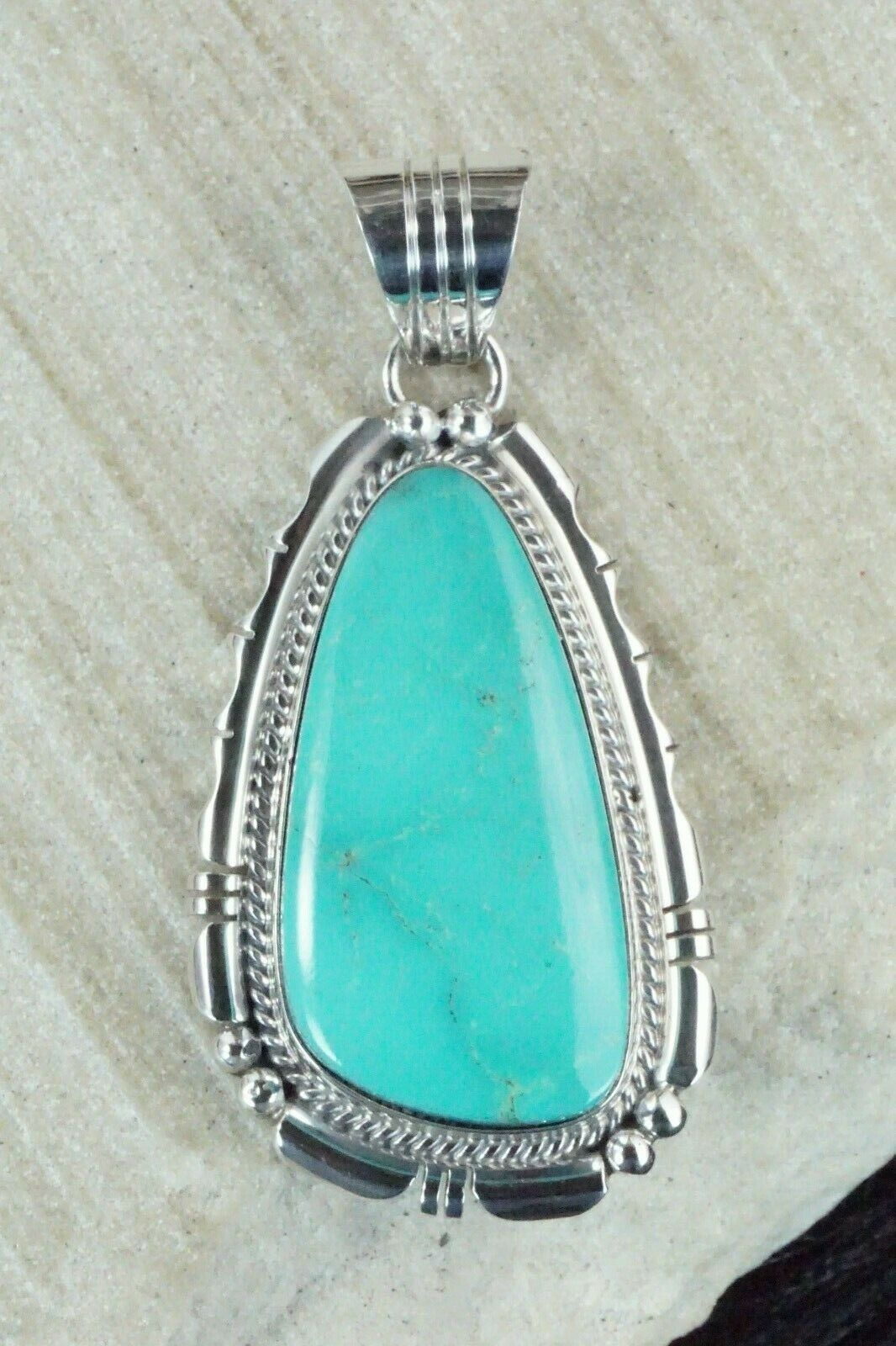 Turquoise & Sterling Silver Pendant - Samuel Yellowhair