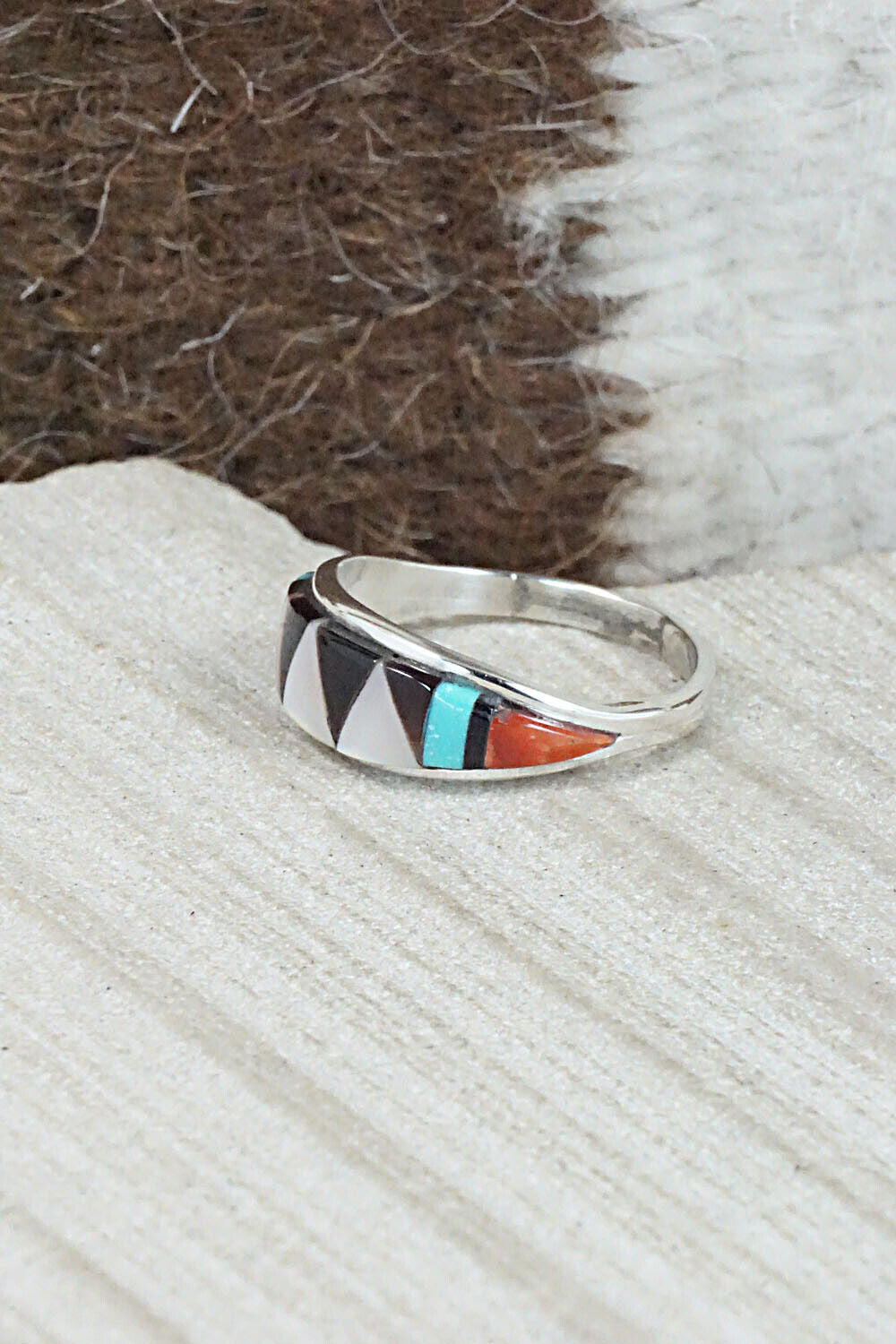 Multi Stone & Sterling Silver Ring - Cena Hernandez - Size 5.75