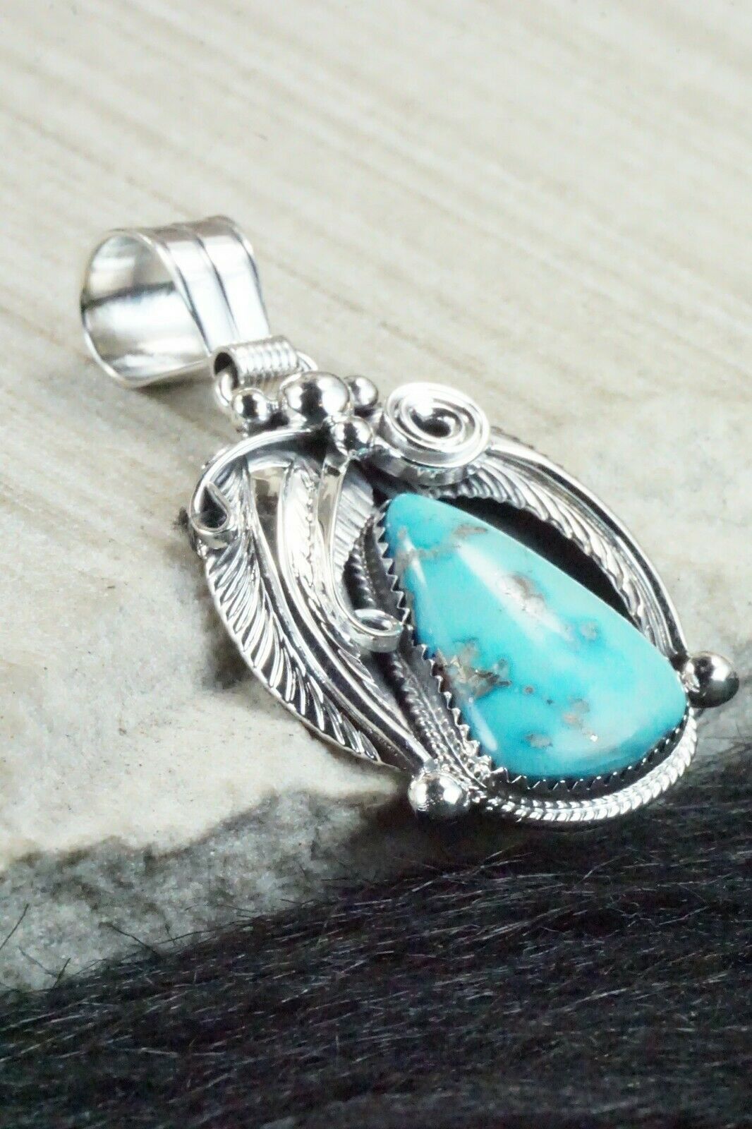 Turquoise & Sterling Silver Pendant - Davey Morgan