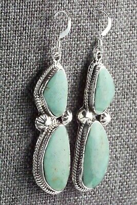Turquoise & Sterling Silver Earrings - Lee Shorty