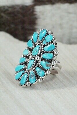 Turquoise & Sterling Silver Ring - Justina Wilson - Size 7.25