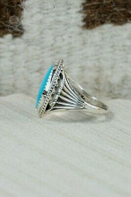 Navajo Turquoise and Sterling Silver Ring - Bobby Platero - 9.25