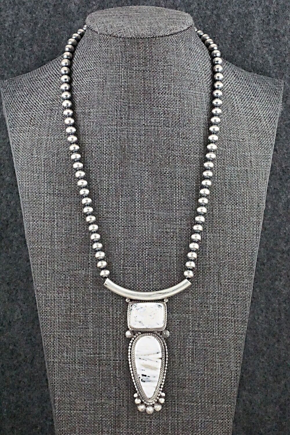 White Buffalo & Sterling Silver Necklace - Tom Lewis