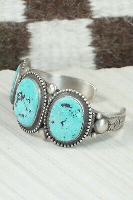 Turquoise and Sterling Silver Bracelet - Calvin Martinez
