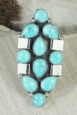 Turquoise & Sterling Silver Ring - Clarence Long - Size 5.75