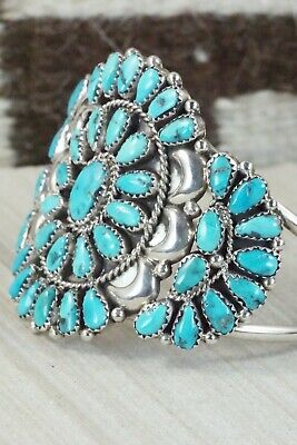 Turquoise and Sterling Silver Bracelet - Eunise Wilson
