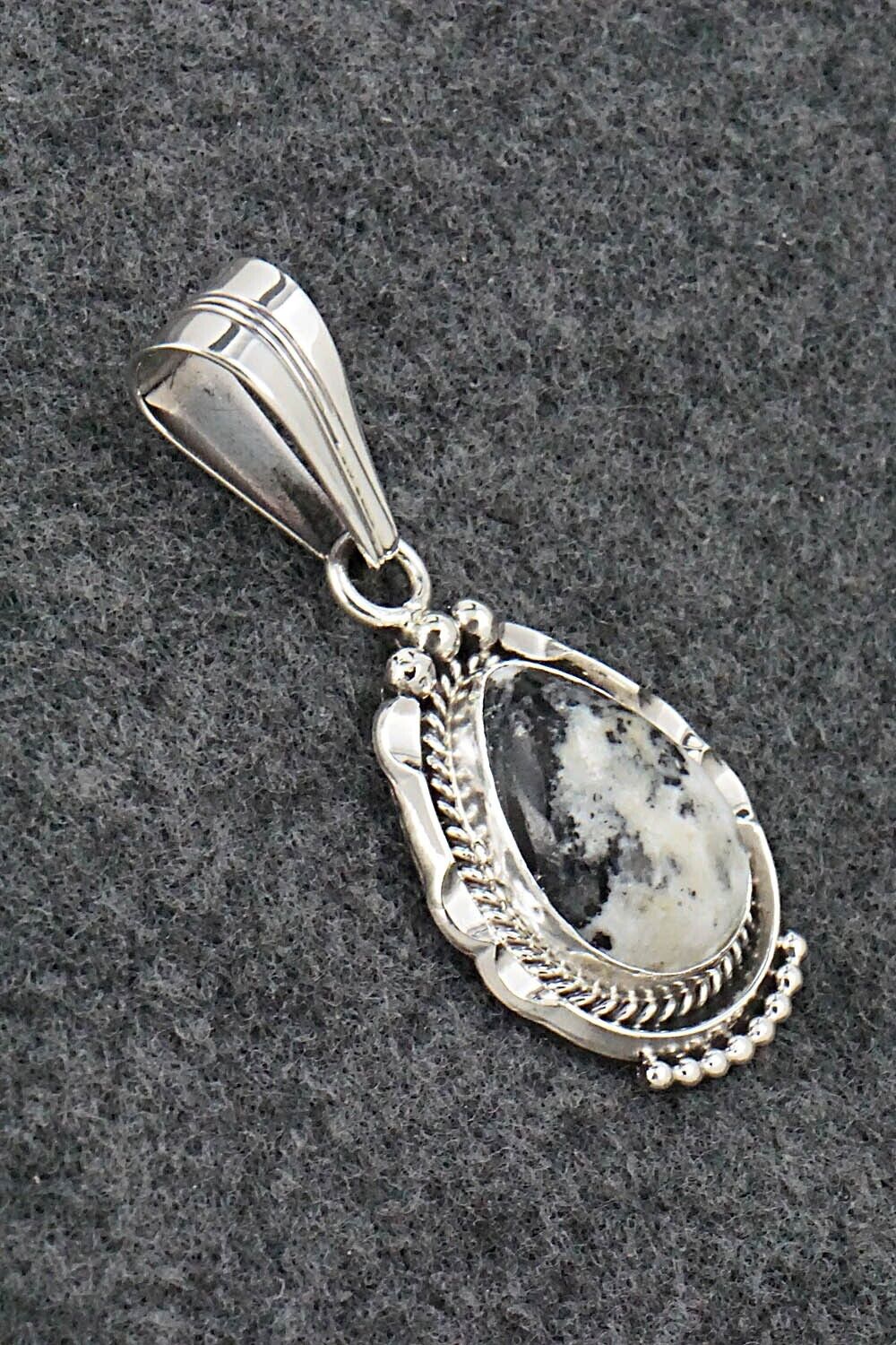 White Buffalo & Sterling Silver Pendant - Samuel Yellowhair