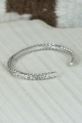 Navajo Sterling Silver Bangle Cuff - Elaine Tahe