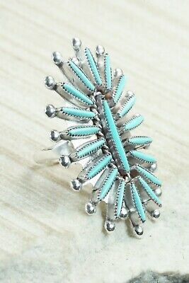 Turquoise & Sterling Silver Ring - Lance Waatsa - Size 7.75