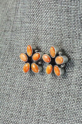 Spiny Oyster & Sterling Silver Earrings - Renelle Perry