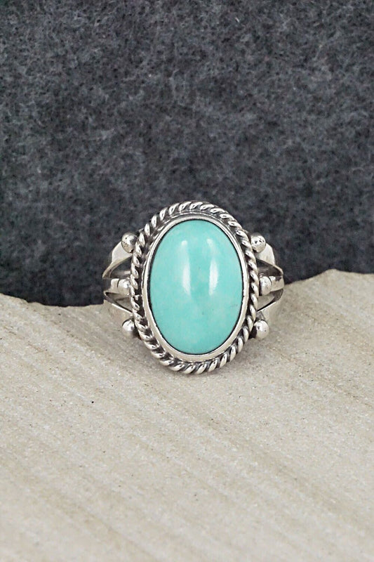 Turquoise & Sterling Silver Ring - Alice Rose Saunders - Size 6