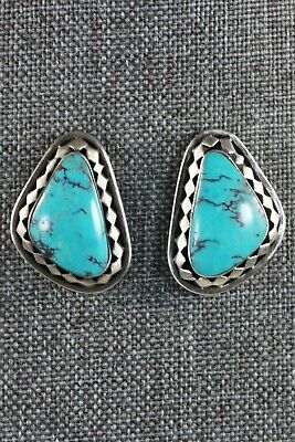 Navajo Turquoise & Sterling Silver Earrings - Sharon McCarthy - High Lonesome Trading