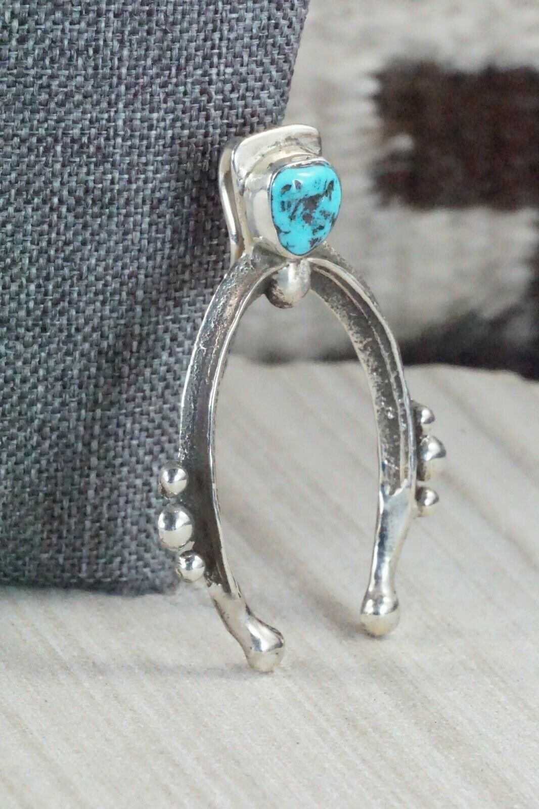 Turquoise and Sterling Silver Naja Pendant - Delbert Arviso