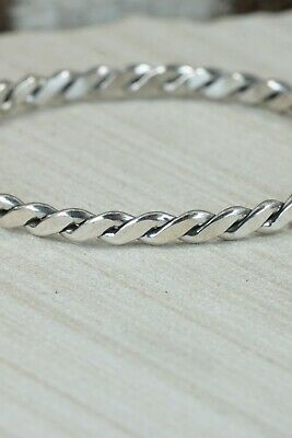 Navajo Sterling Silver Bangle - Elaine Tahe