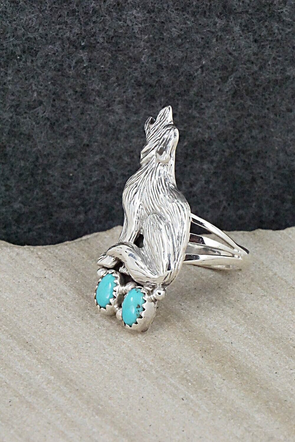 Turquoise & Sterling Silver Ring - Samuel Yellowhair - Size 6.5