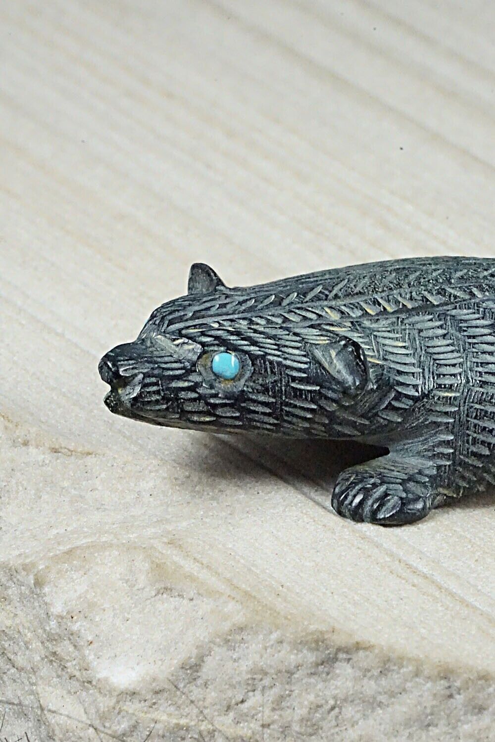 Badger Zuni Fetish Carving - Lance Cheama