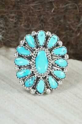 Turquoise and Sterling Silver Ring - Justina Wilson - Size 8