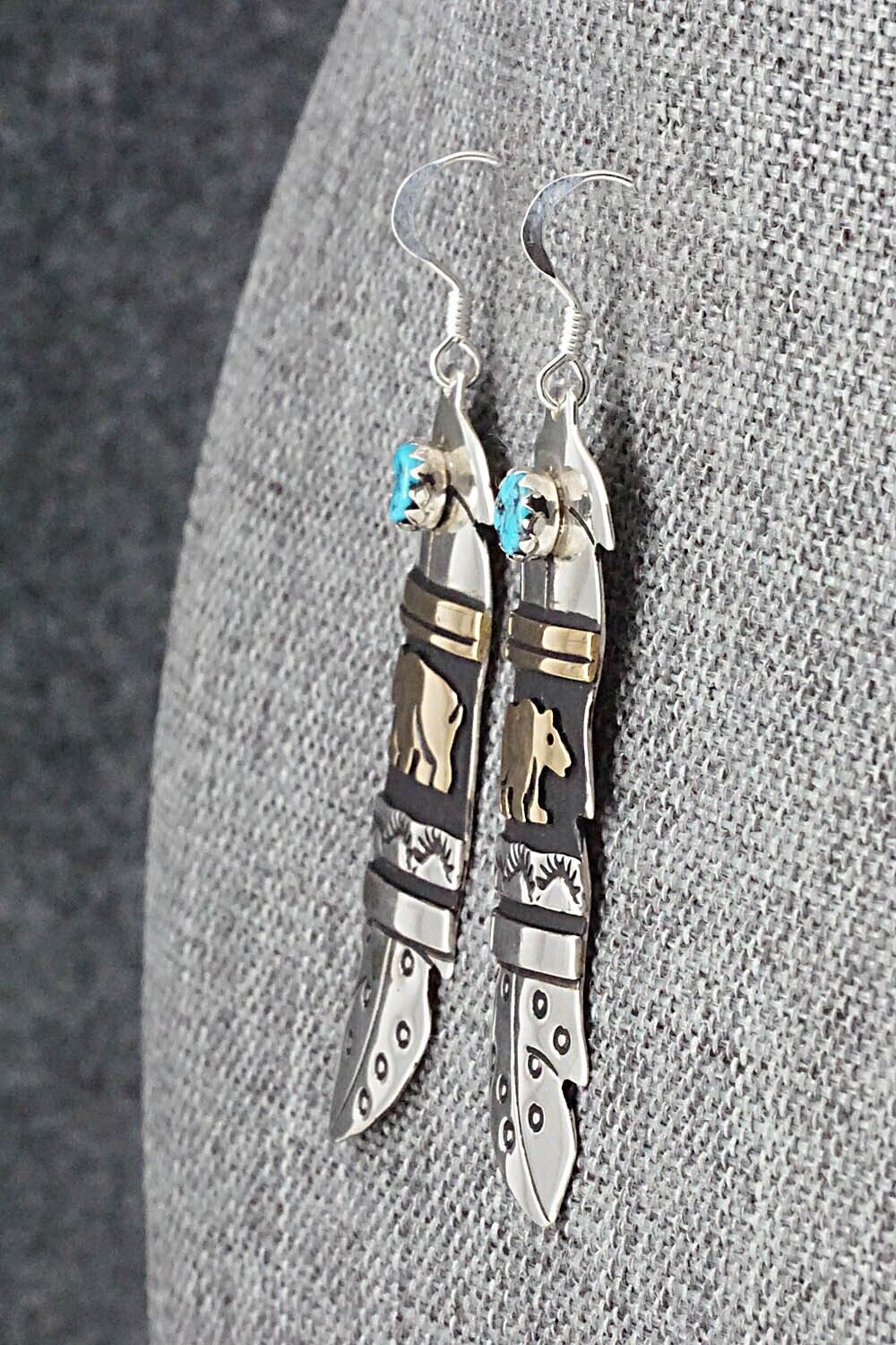 Turquoise & Sterling Silver Earrings - Rosita Singer
