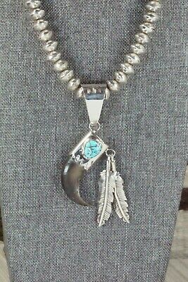 Turquoise, Sterling Silver Pendant & Navajo Pearl Necklace - Ernest Hawthorne