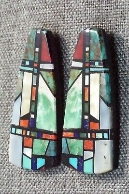 Multi Stone Inlay & Sterling Silver Earrings - Chris T. Nieto