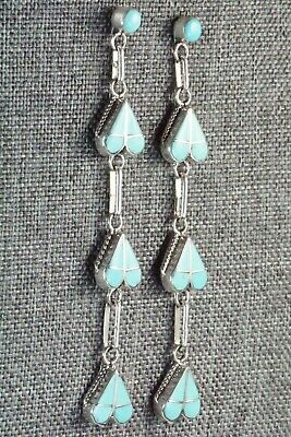 Turquoise & Sterling Silver Earrings - Velda Nastacio - High Lonesome Trading