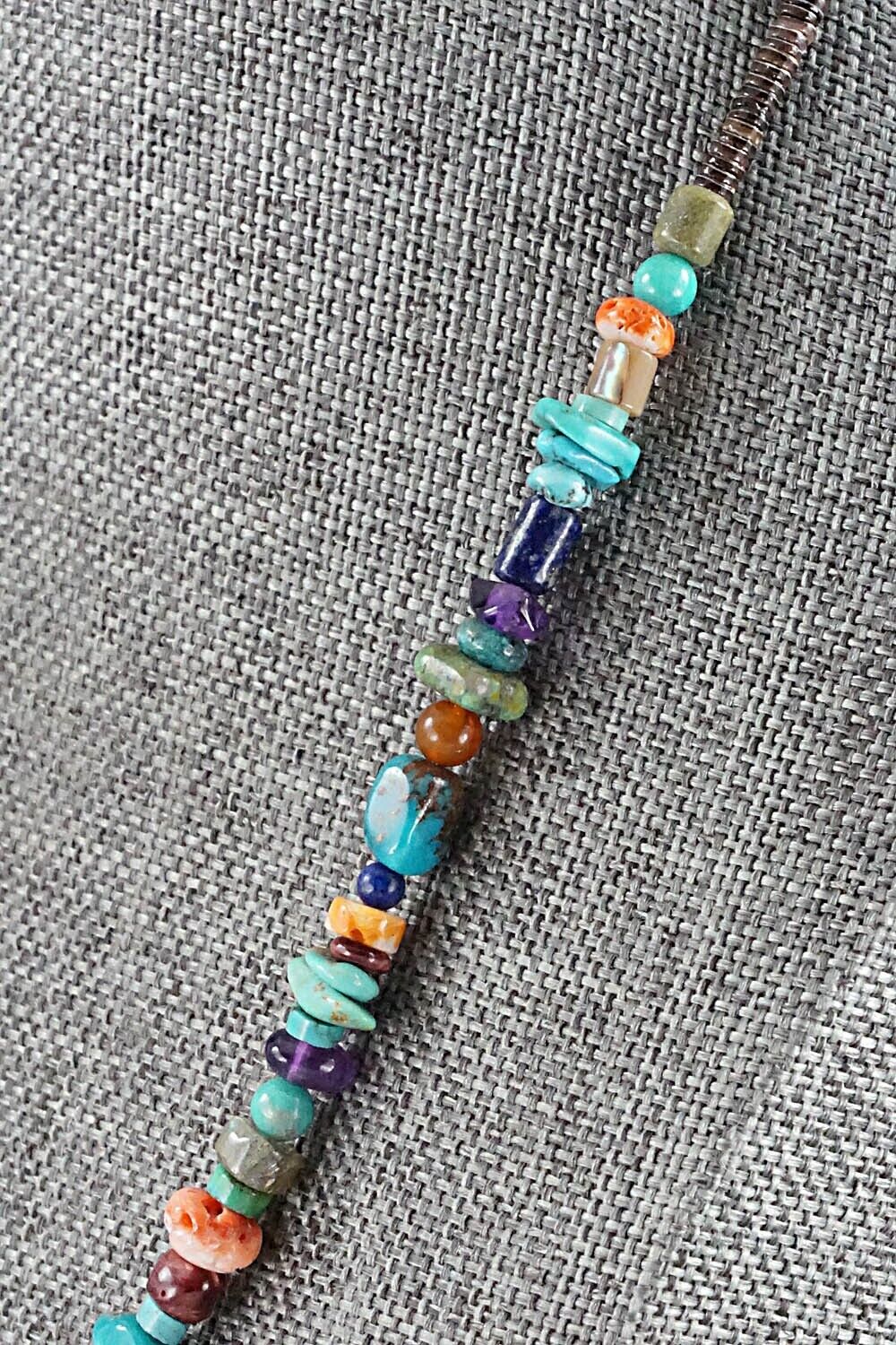 Multi Stone and Sterling Silver Necklace - Helen Tsosie