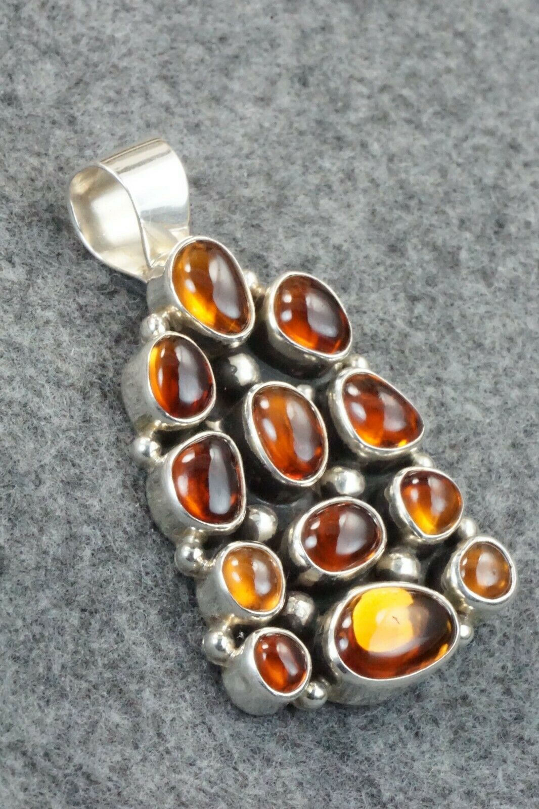 Amber & Sterling Silver Pendant - Mike Thompson