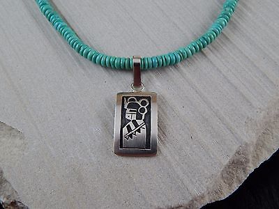 Zuni Sterling Silver Pendant & Turquoise Necklace - Frank Lahaleon - High Lonesome Trading