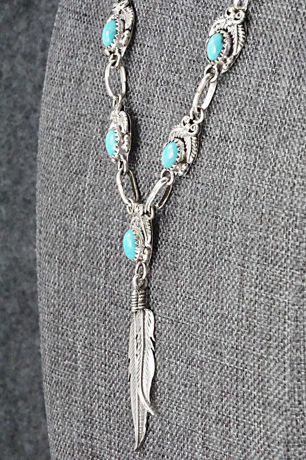 Turquoise & Sterling Silver Necklace - Verley Betone