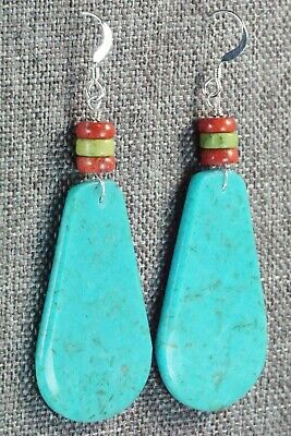 Turquoise & Sterling Silver Earrings - Lupe Lovato