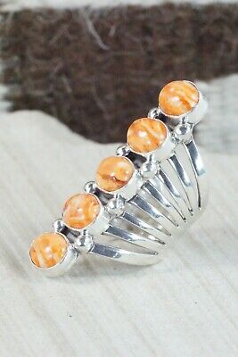 Spiny Oyster & Sterling Silver Ring - Thomas Yazzie - Size 6