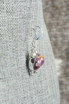 Spiny Oyster and Sterling Silver Earrings - Elaine Shirley