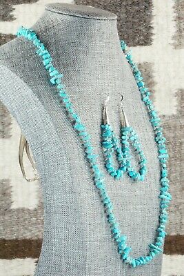 Turquoise & Sterling Silver Necklace and Earrings - Victoria Calladitto
