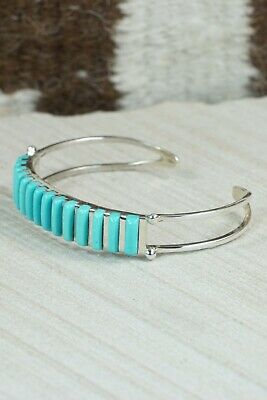 Zuni Turquoise & Sterling Silver Bracelet - Fredrick & Denise Siutza