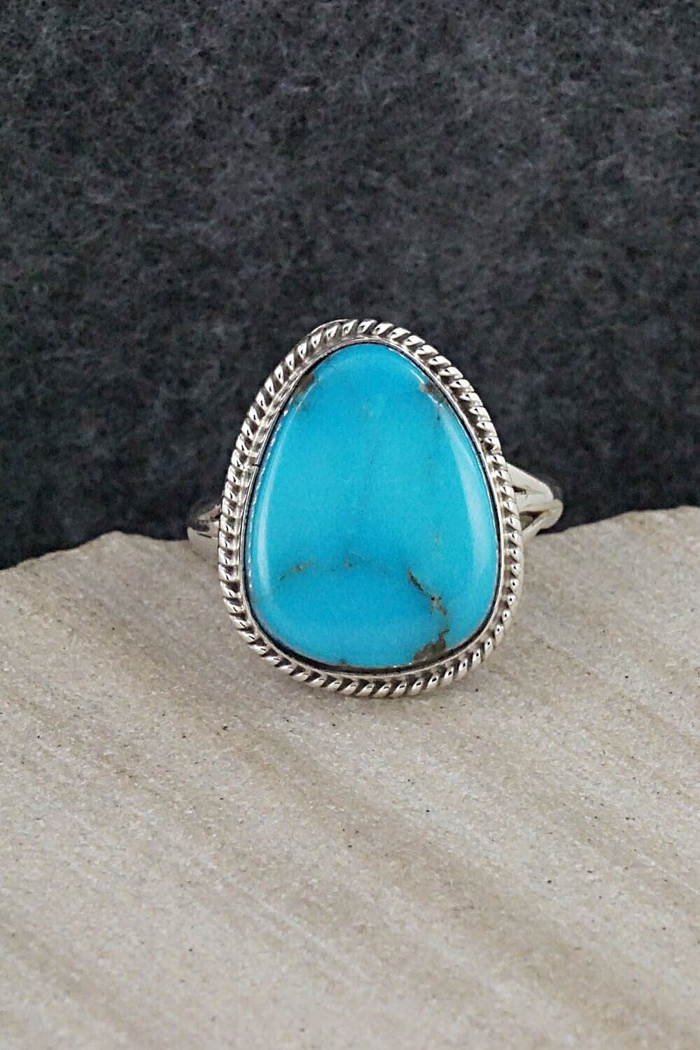 Turquoise & Sterling Silver Ring - Alice Rose Saunders - Size 8.5