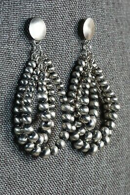 Navajo Sterling Silver Earrings - Jan Mariano - High Lonesome Trading