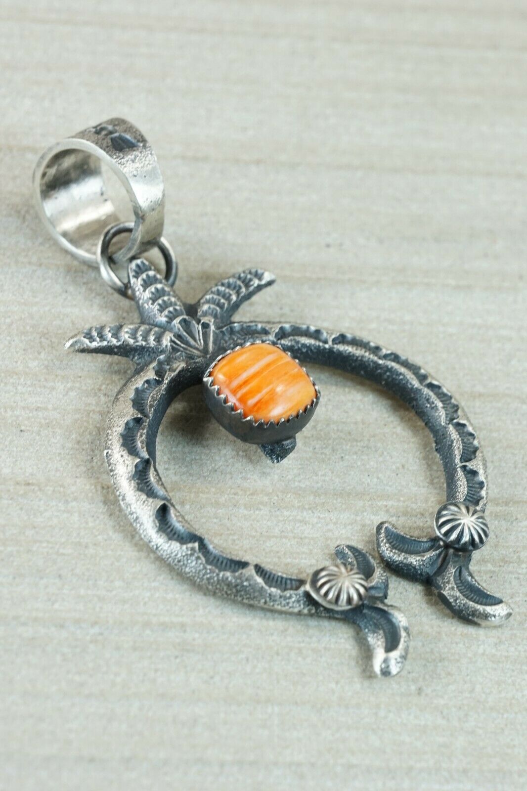 Navajo Spiny Oyster and Sterling Silver Pendant - Kevin Billah