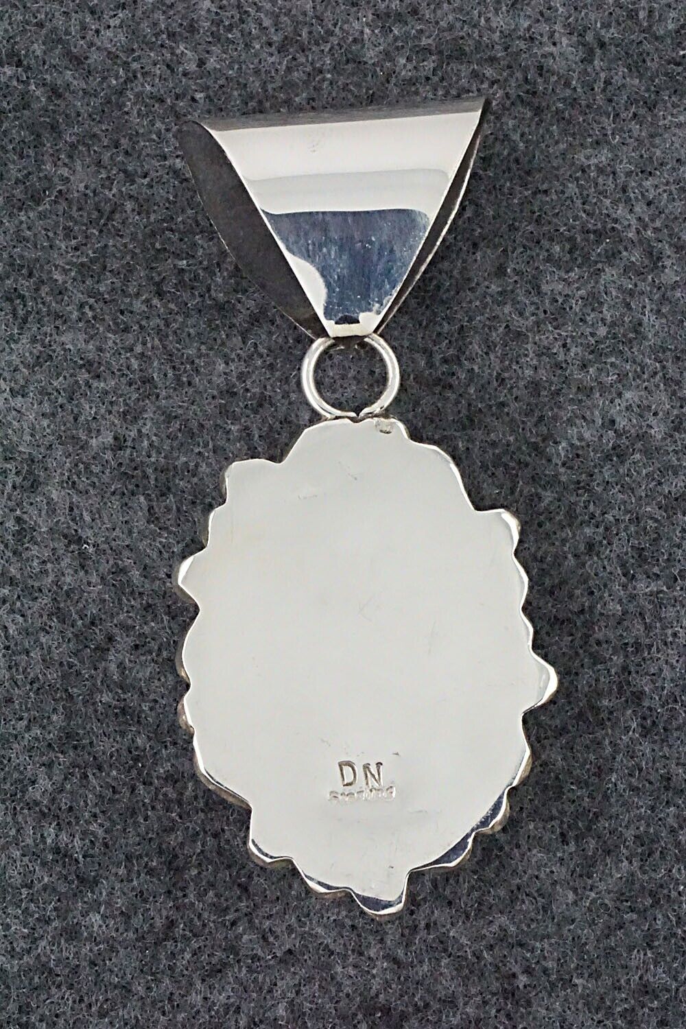 White Buffalo & Sterling Silver Pendant - Donavan Nez
