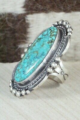 Turquoise & Sterling Silver Ring - Tom Lewis - Size 9