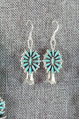 Zuni Turquoise & Sterling Silver Squash Blossom Set - Lorena Peina