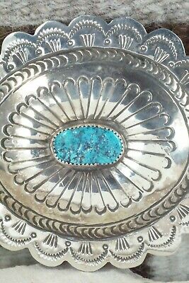 Turquoise & Sterling Silver Belt Buckle - Carson Blackgoat