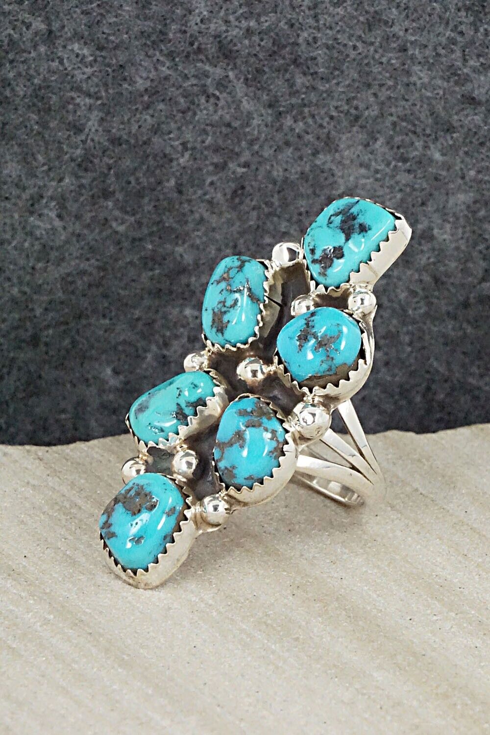 Turquoise Sterling Silver Ring - Roberta Begay - Size 7.5
