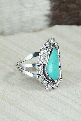 Turquoise and Sterling Silver Ring - Andrew Vandever - Size 9 - High Lonesome Trading