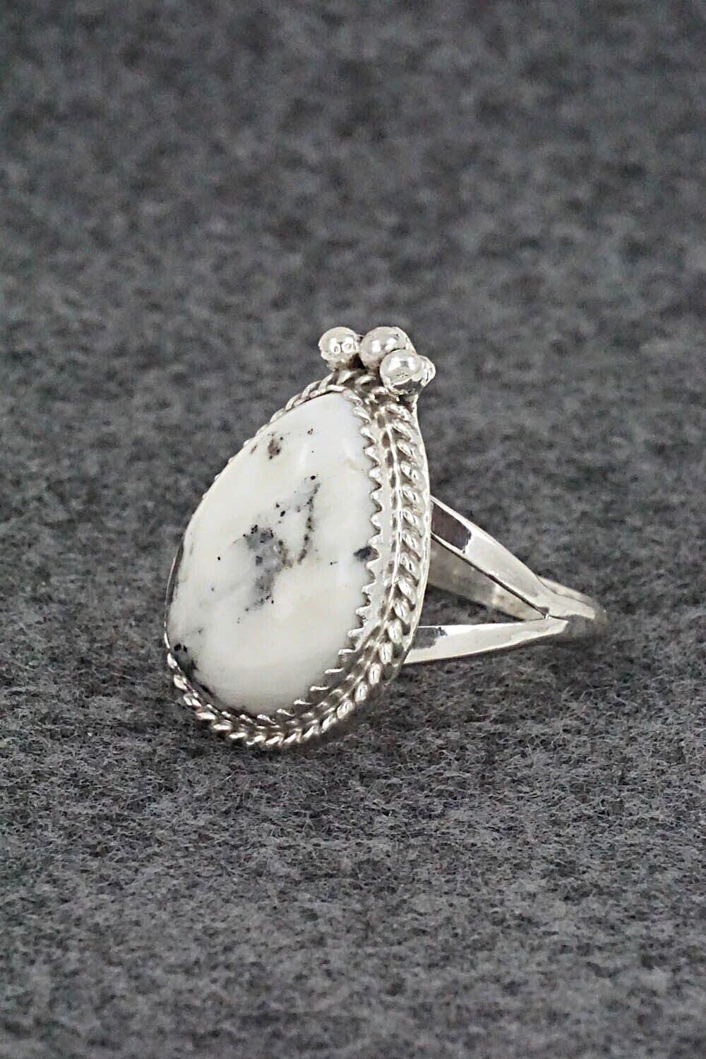 White Buffalo & Sterling Silver Ring - Robert Martinez - Size 8.75