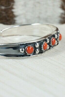 Navajo Coral & Sterling Silver Bracelet - Paul Largo