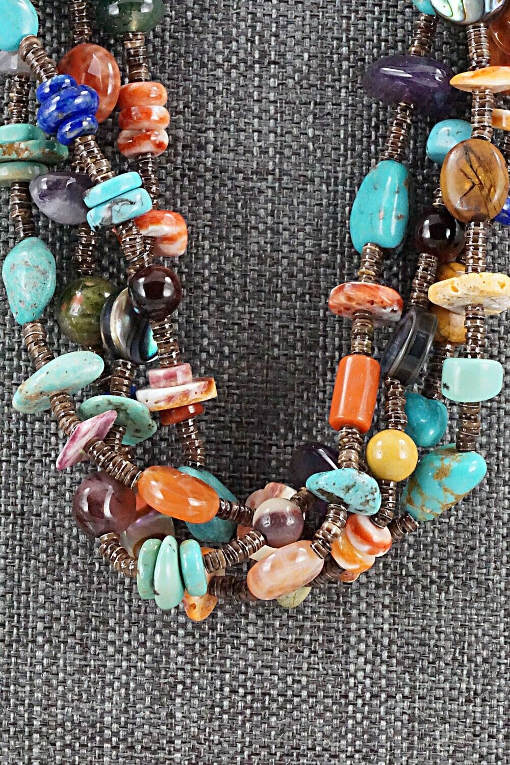 Multi Stone and Sterling Silver Necklace - Helen Tsosie