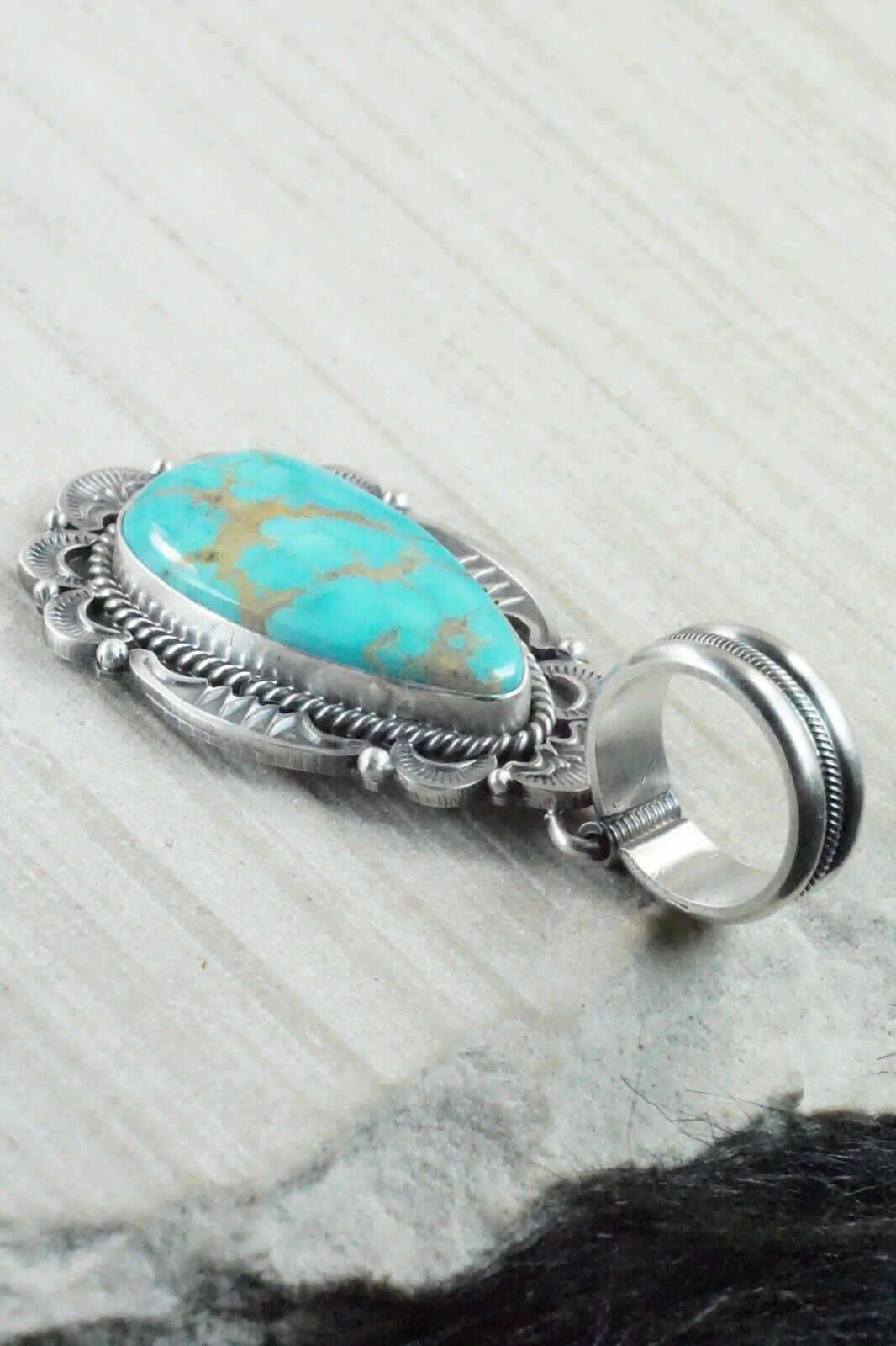 Royston Turquoise and Sterling Silver Pendant - Michael Calladitto