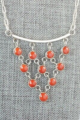 Coral & Sterling Silver Necklace and Earrings - Anthony Skeets
