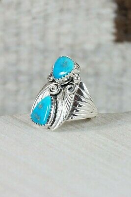 Navajo Turquoise and Sterling Silver Ring - Jeanette Saunders - Size 6.5 - High Lonesome Trading