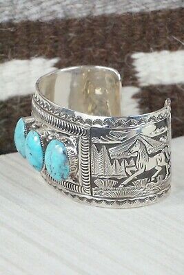 Navajo Turquoise and Sterling Silver Bracelet - Annie Lee